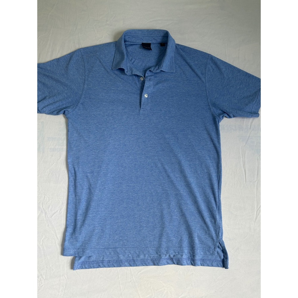 Dunning Golf Mens Heather Blue Performance Short Sleeve Polo Shirt Size M